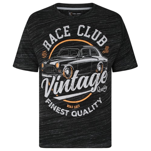 T-Shirt mit KAM Race Club-Print, Schwarz meliert